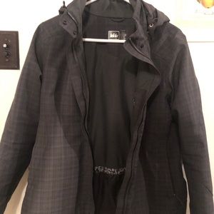 REI Plaid Rain Jacket